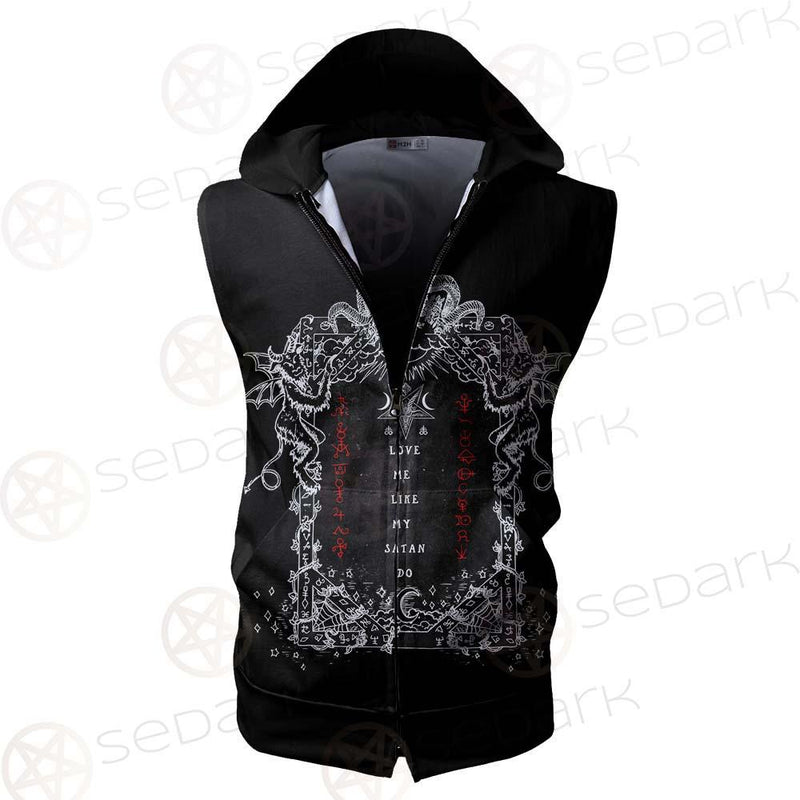 Love Me Like My Satan SED-0335 Zip Sleeveless Hoodie