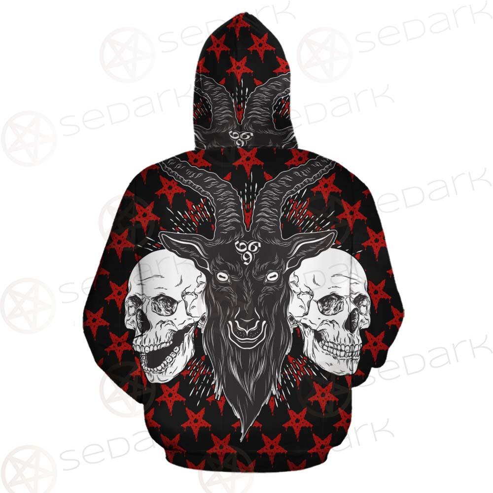 Baphomet Demon Goat Head And Human Skulls SED-0355 Hoodie & Zip Hoodie