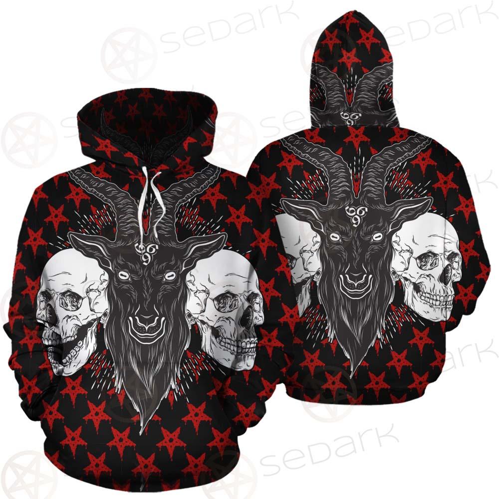 Baphomet Demon Goat Head And Human Skulls SED-0355 Hoodie & Zip Hoodie