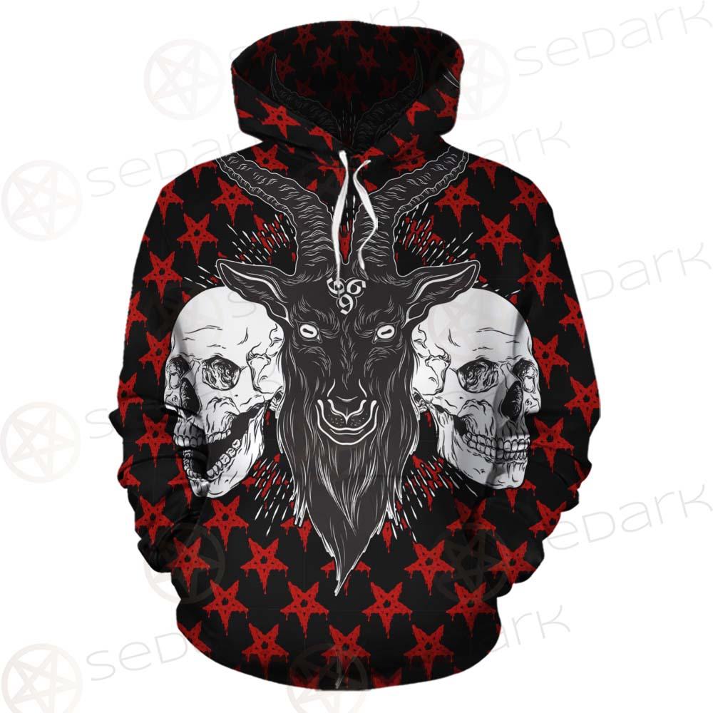 Baphomet Demon Goat Head And Human Skulls SED-0355 Hoodie & Zip Hoodie