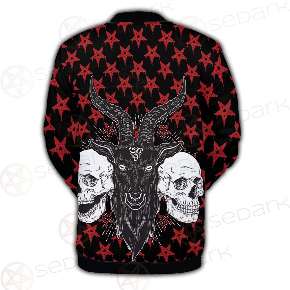 Baphomet Demon Goat Head And Human Skulls SED-0355 Button Jacket