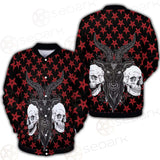 Baphomet Demon Goat Head And Human Skulls SED-0355 Button Jacket