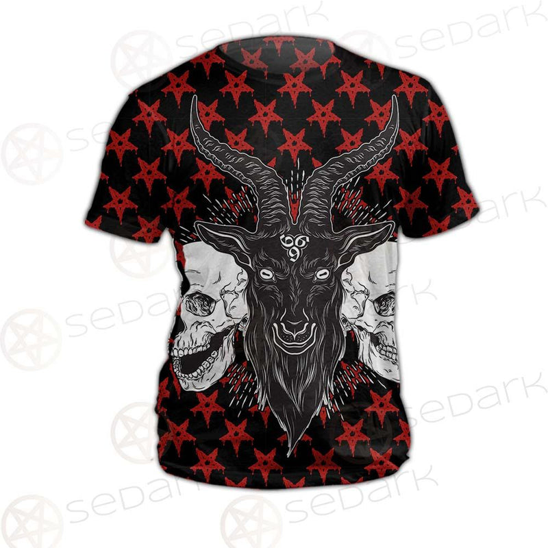 Baphomet Demon Goat Head And Human Skulls SED-0355 Unisex T-shirt