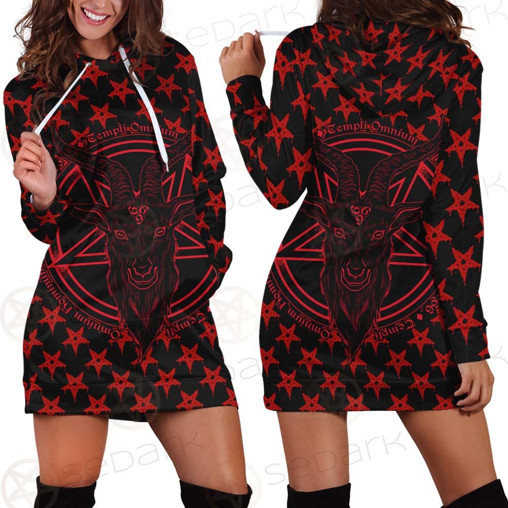 Baphomet Demon Goat Head SED-0356 Hoodie Dress