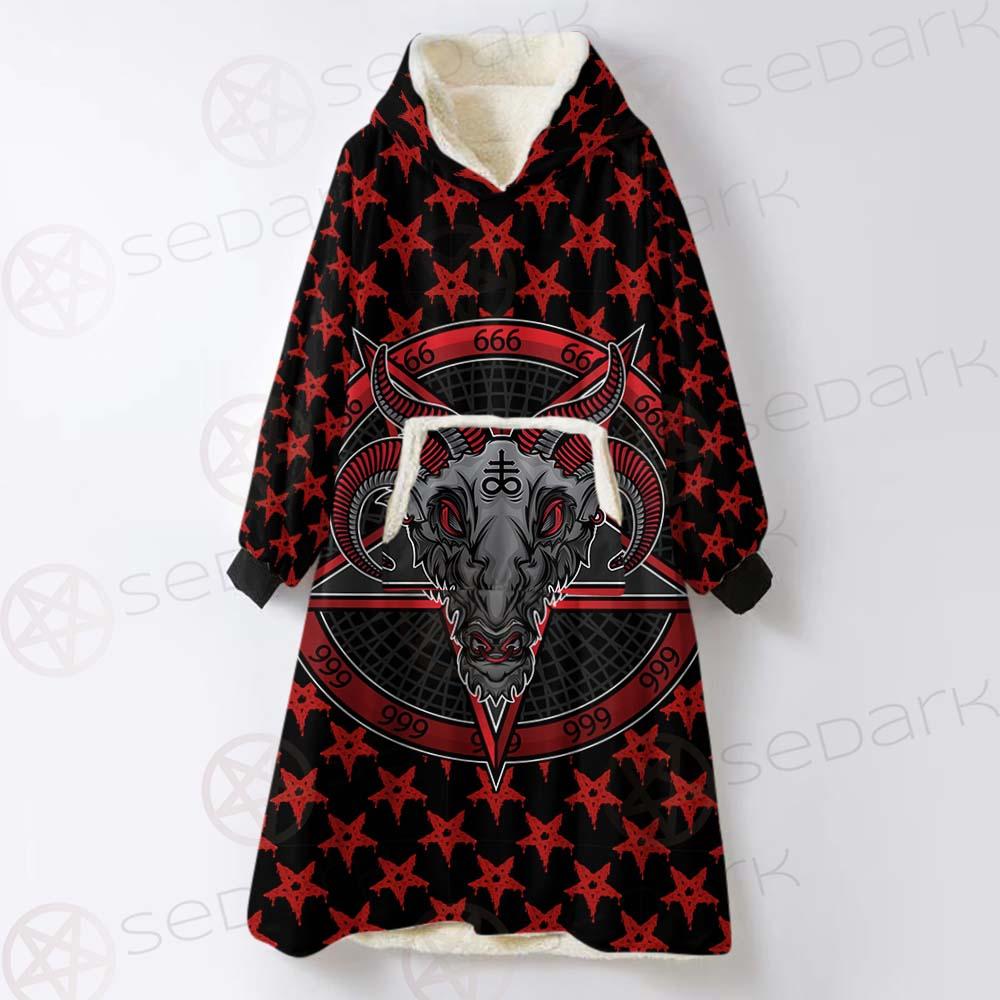 Baphomet Demon SED-0357 Oversized Sherpa Blanket Hoodie