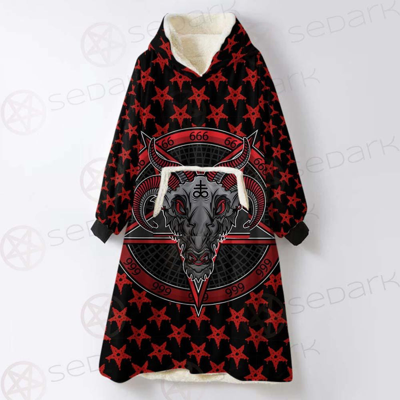 Baphomet Demon SED-0357 Oversized Sherpa Blanket Hoodie