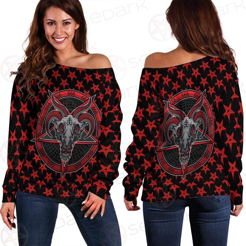 Baphomet Demon SED-0357 Off Shoulder Sweaters