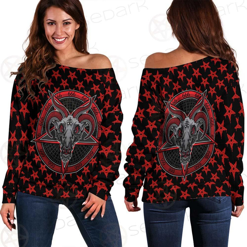 Baphomet Demon SED-0357 Off Shoulder Sweaters