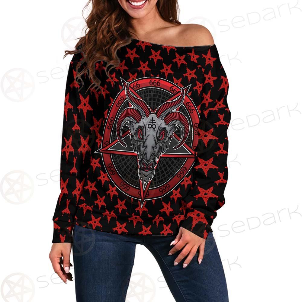 Baphomet Demon SED-0357 Off Shoulder Sweaters