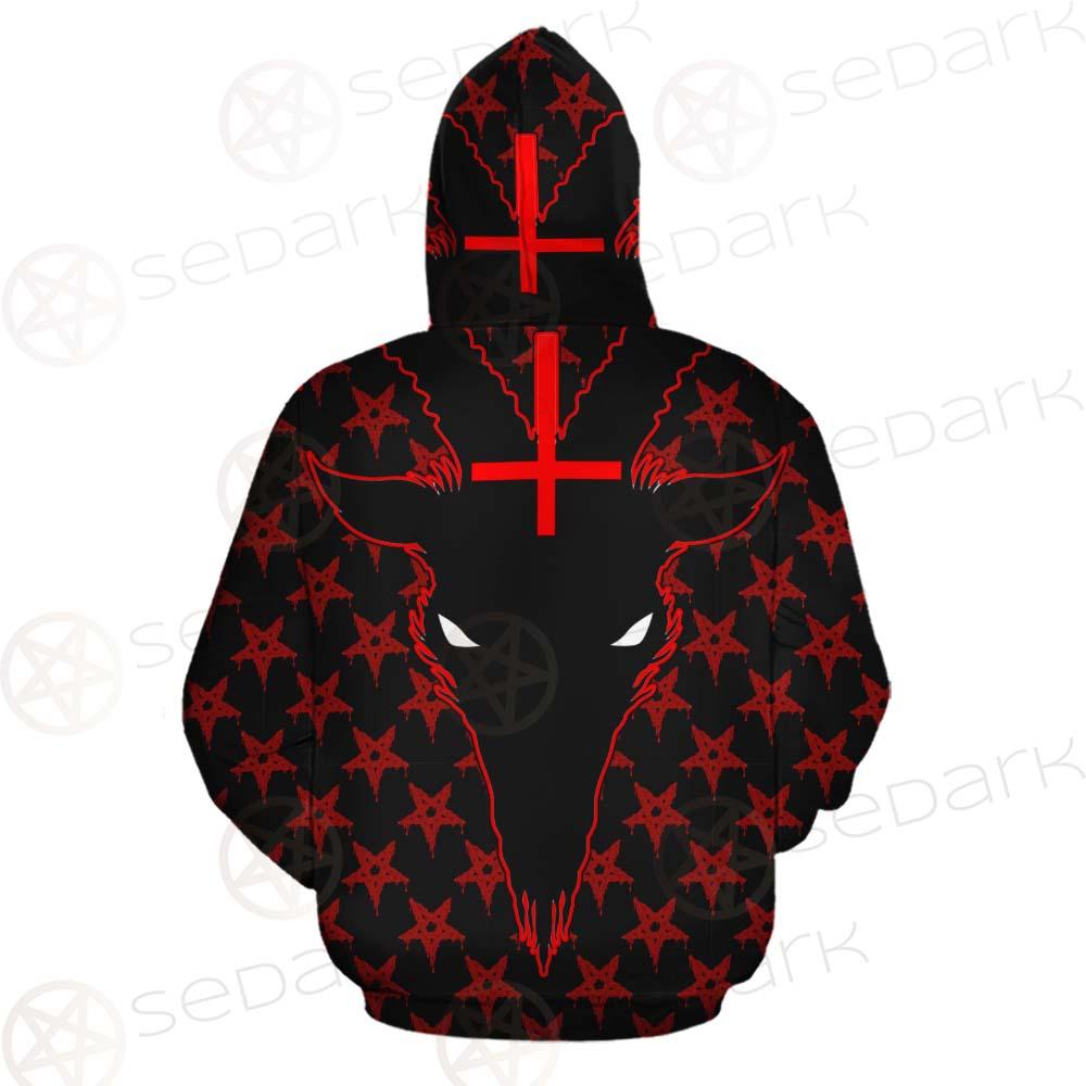 Baphomet Goat Headed Demon With The Red SED-0358 Hoodie & Zip Hoodie