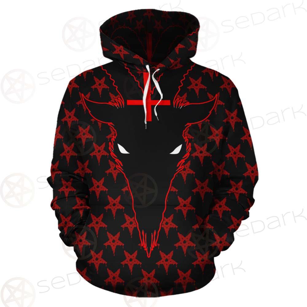 Baphomet Goat Headed Demon With The Red SED-0358 Hoodie & Zip Hoodie