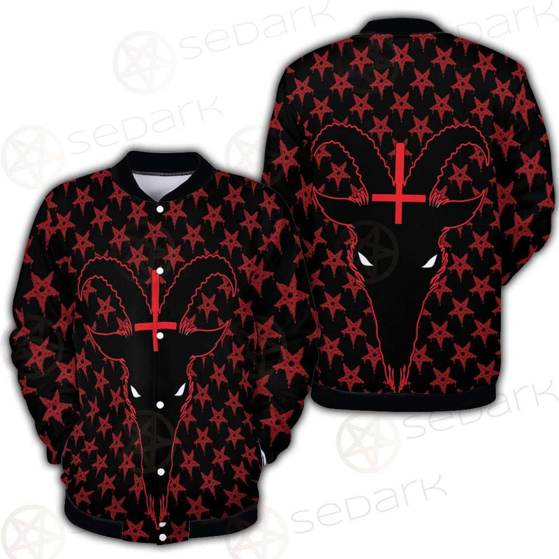 Baphomet Goat Headed Demon With The Red SED-0358 Button Jacket