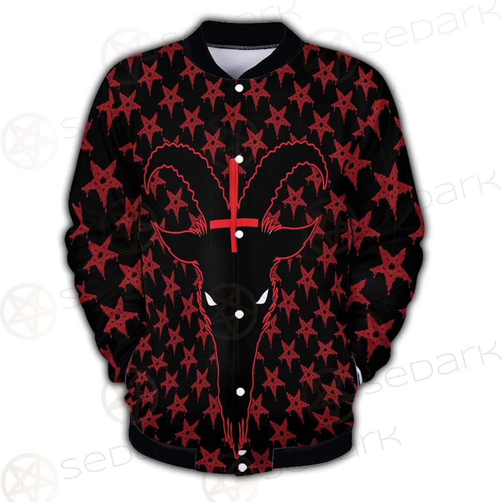 Baphomet Goat Headed Demon With The Red SED-0358 Button Jacket