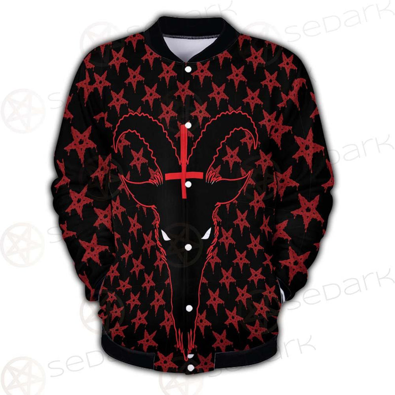 Baphomet Goat Headed Demon With The Red SED-0358 Button Jacket