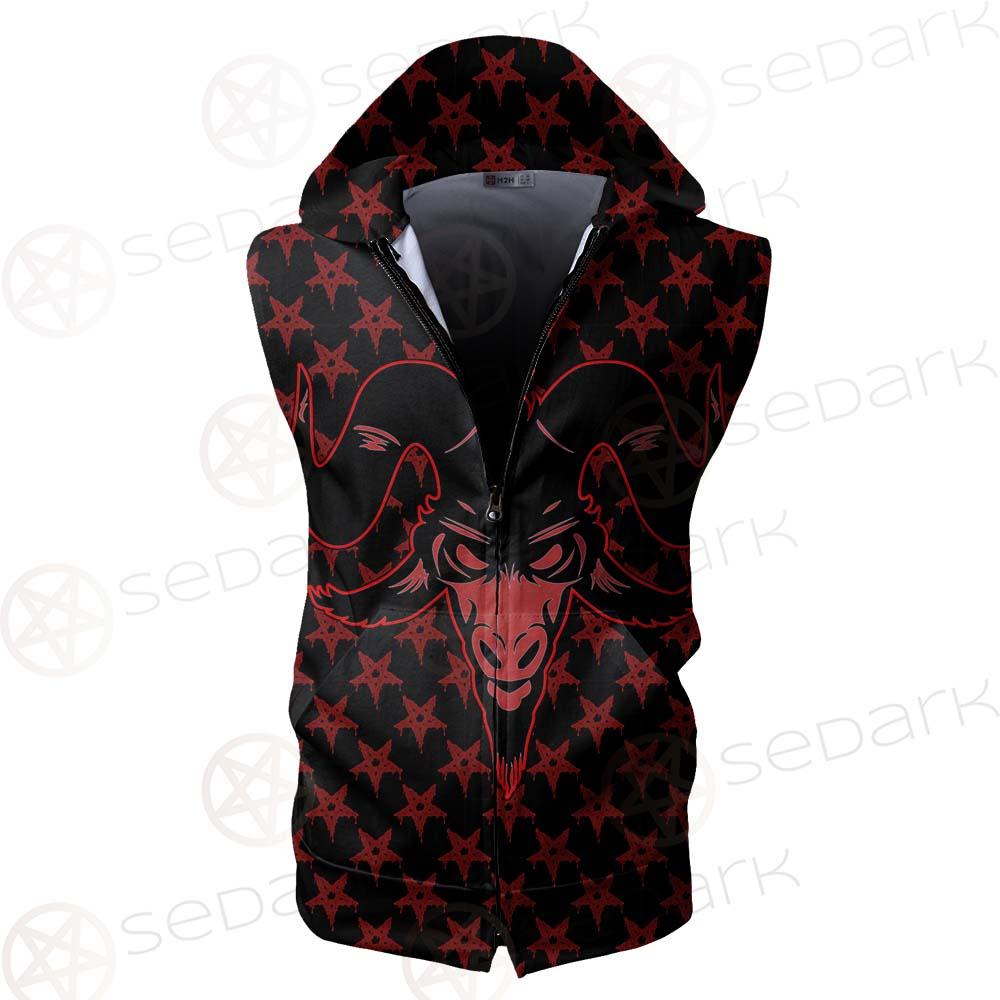 Baphomet Goat Headed Demon SED-0359 Zip Sleeveless Hoodie