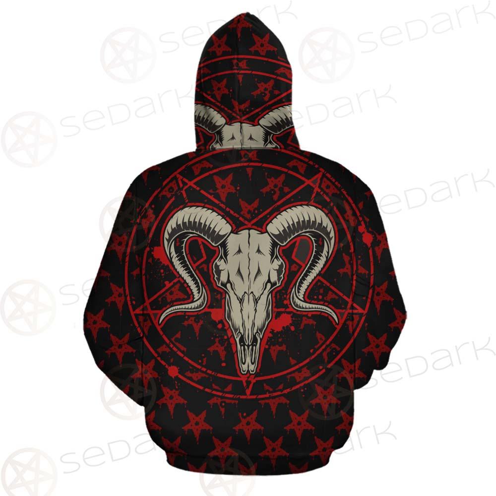 Monochrome Emblems With Goat Skull SED-0360 Hoodie & Zip Hoodie