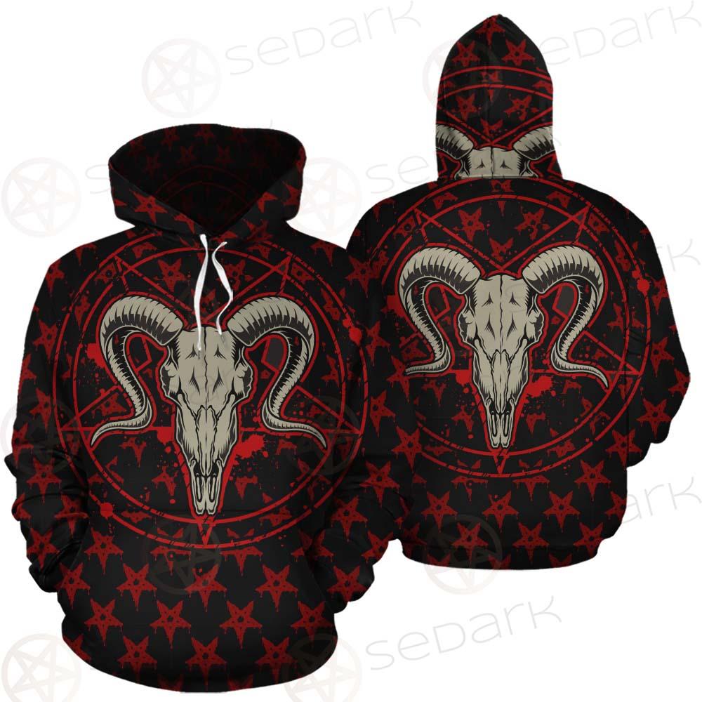 Monochrome Emblems With Goat Skull SED-0360 Hoodie & Zip Hoodie