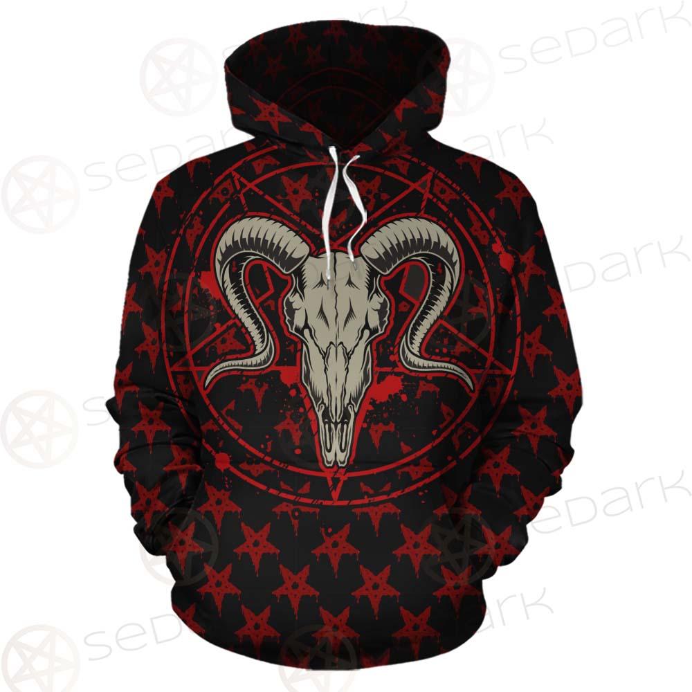 Monochrome Emblems With Goat Skull SED-0360 Hoodie & Zip Hoodie