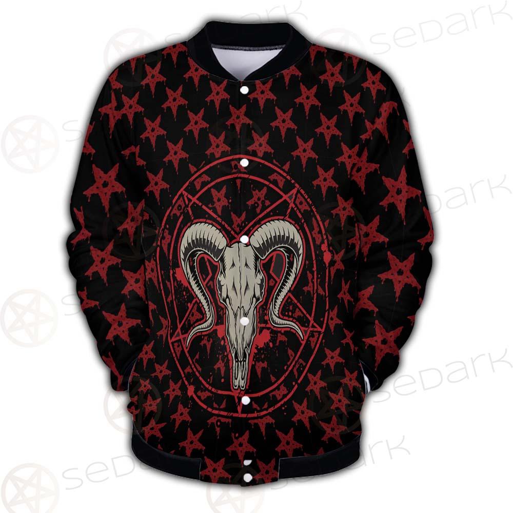 Monochrome Emblems With Goat Skull SED-0360 Button Jacket