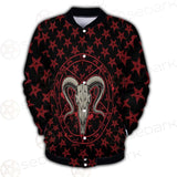 Monochrome Emblems With Goat Skull SED-0360 Button Jacket