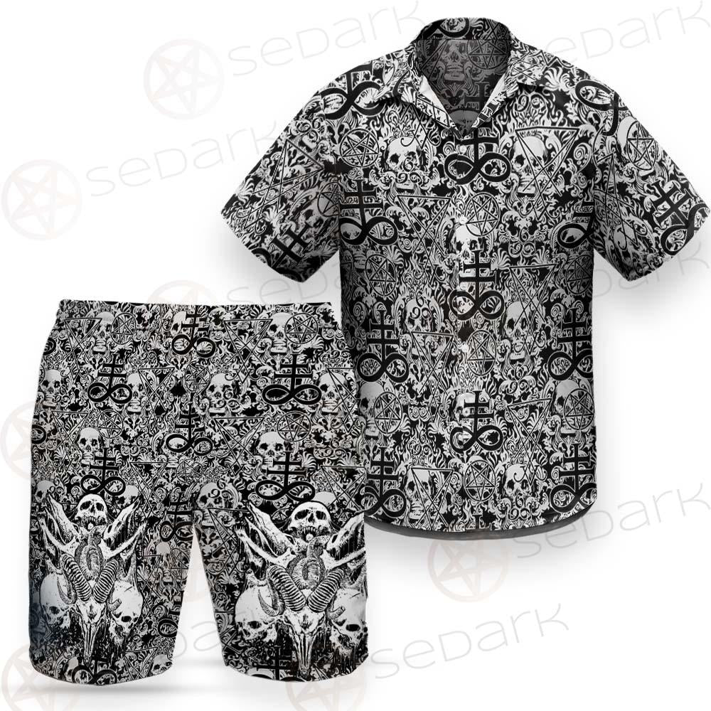 Satan Skull 666 SED-0366 Hawaiian Shirt & Beach Short