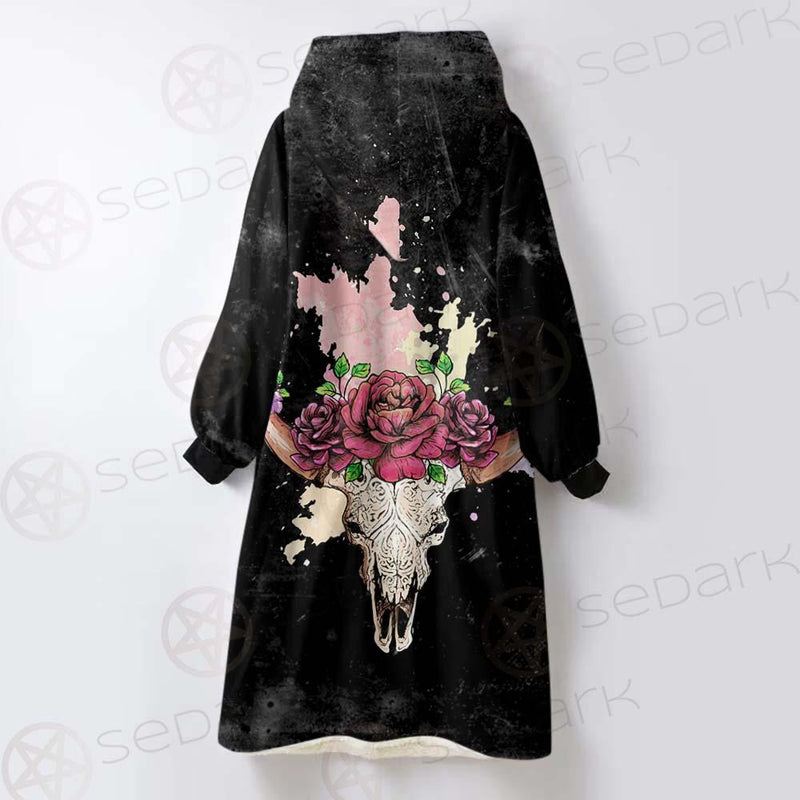 Satan Head Flowers SED-0374 Oversized Sherpa Blanket Hoodie