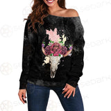 Satan Head Flowers SED-0374 Off Shoulder Sweaters