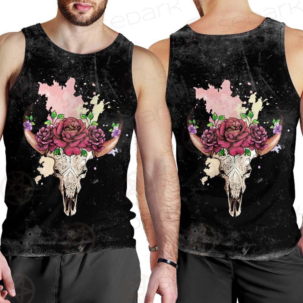 Satan Head Flowers SED-0374 Men Tank-tops