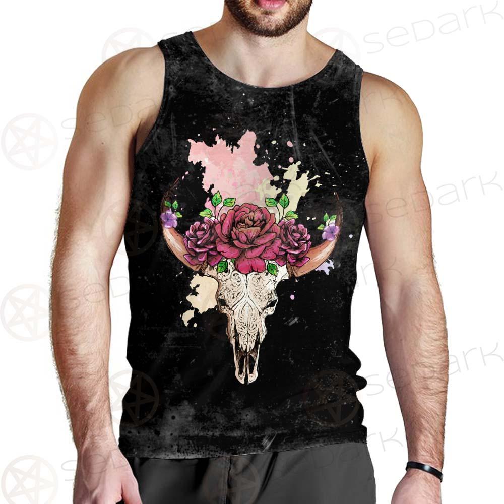 Satan Head Flowers SED-0374 Men Tank-tops