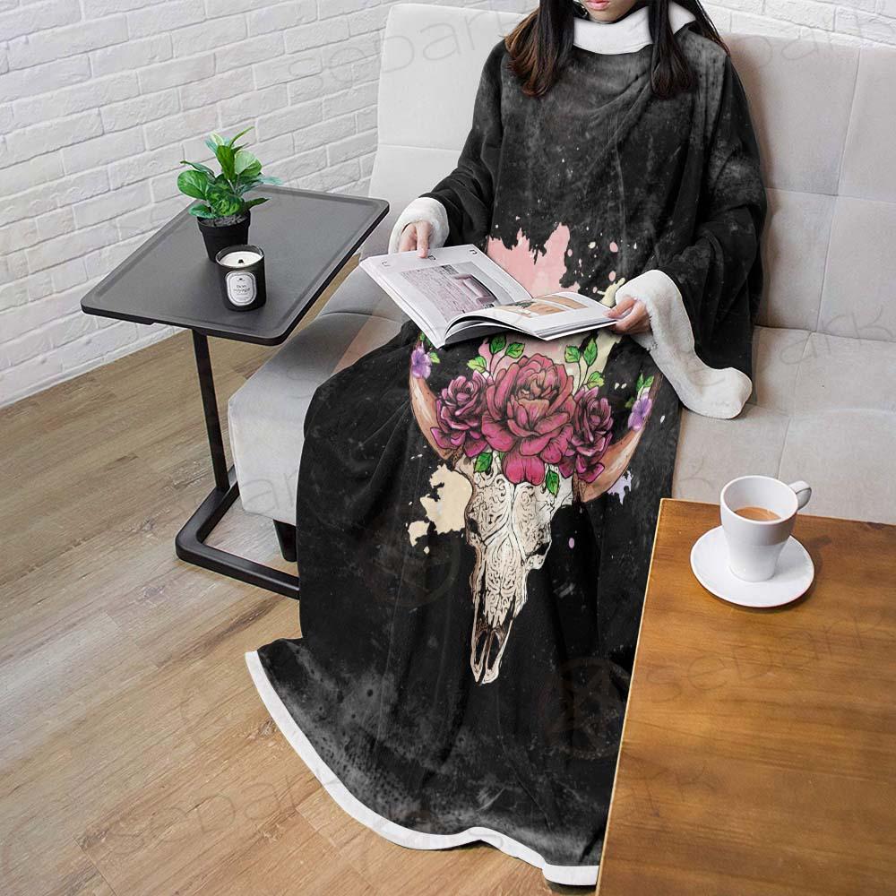 Satan Head Flowers SED-0374 Sleeved Blanket