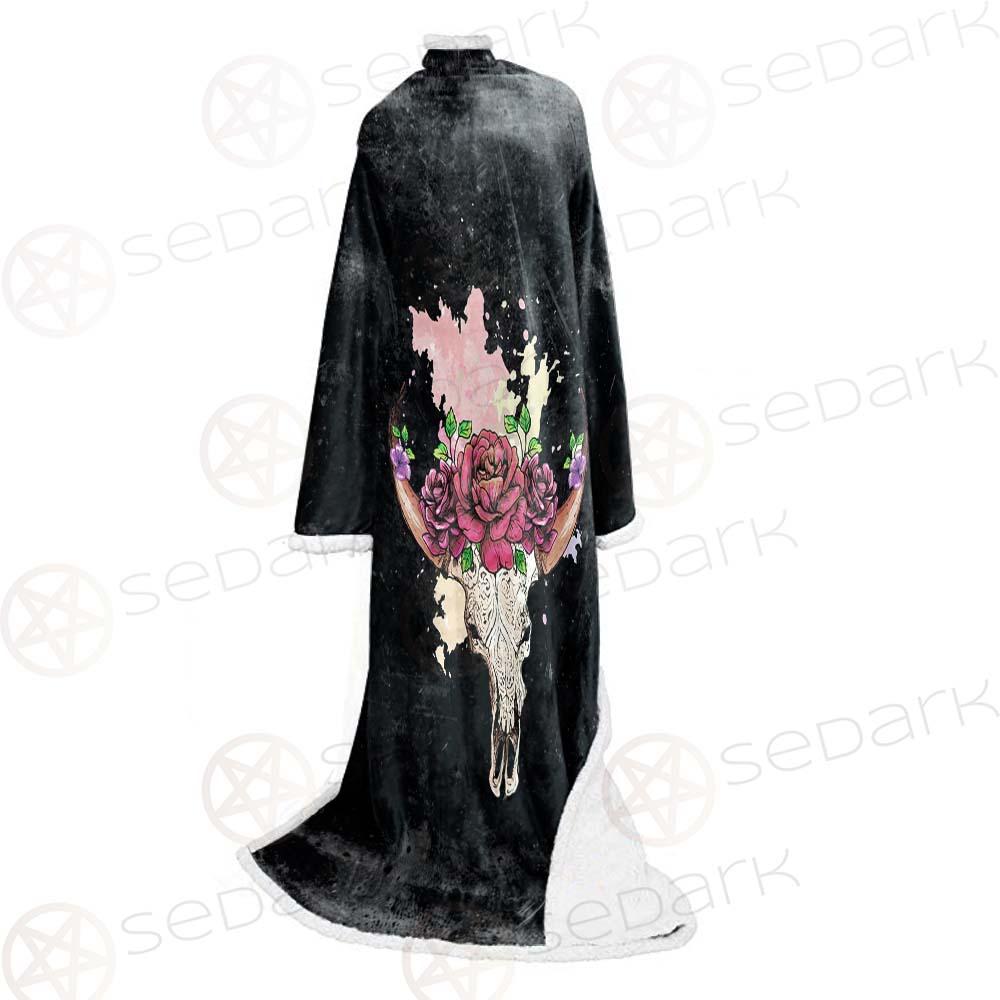 Satan Head Flowers SED-0374 Sleeved Blanket