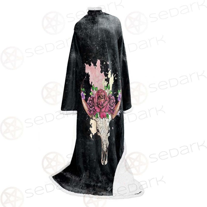 Satan Head Flowers SED-0374 Sleeved Blanket