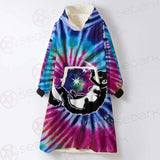 Gothic Cat Background Spill Color SED-0377 Oversized Sherpa Blanket Hoodie