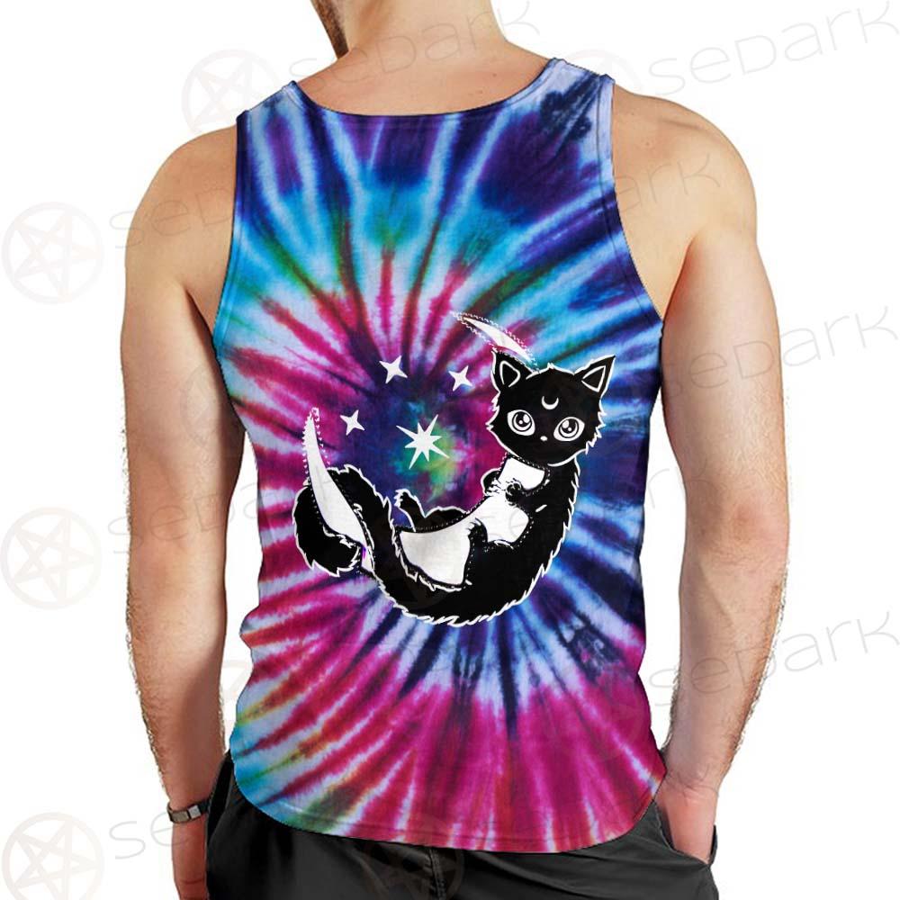 Gothic Cat Background Spill Color SED-0377 Men Tank-tops