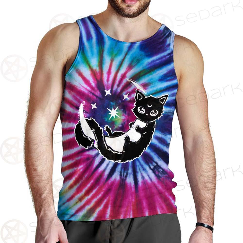 Gothic Cat Background Spill Color SED-0377 Men Tank-tops