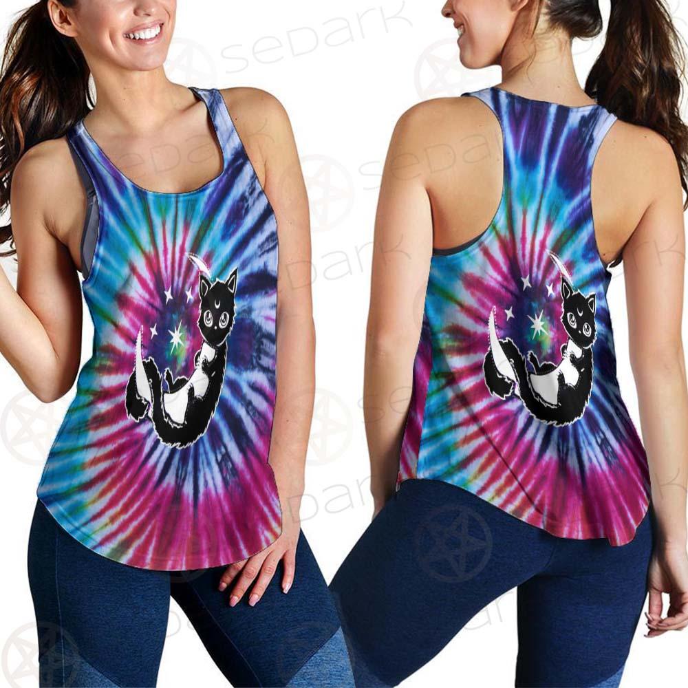 Gothic Cat Background Spill Color SED-0377 Women Tank Top
