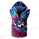 Gothic Cat Background Spill Color SED-0377 Zip Sleeveless Hoodie