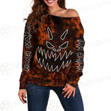 Hail Satan Halloween SED-0401 Off Shoulder Sweaters