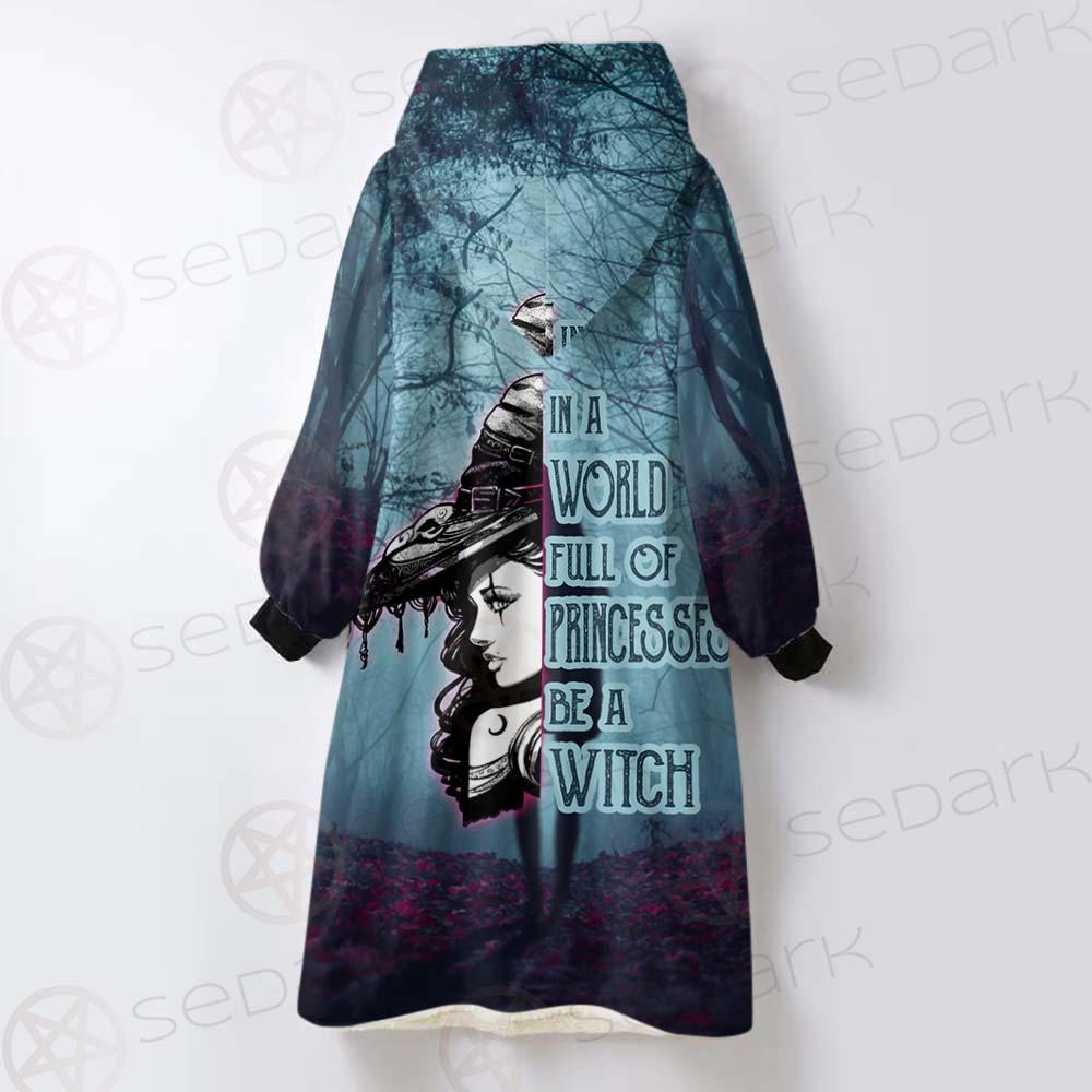 Gothic Dark Forest Be A Witch SED-0405 Oversized Sherpa Blanket Hoodie