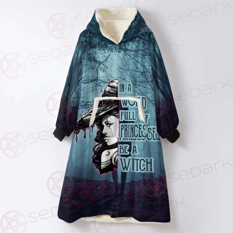 Gothic Dark Forest Be A Witch SED-0405 Oversized Sherpa Blanket Hoodie
