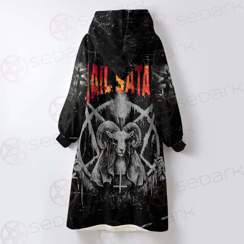 Hail Satan SED-0437 Oversized Sherpa Blanket Hoodie