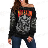 Hail Satan SED-0437 Off Shoulder Sweaters