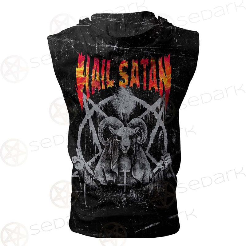 Hail Satan SED-0437 Zip Sleeveless Hoodie