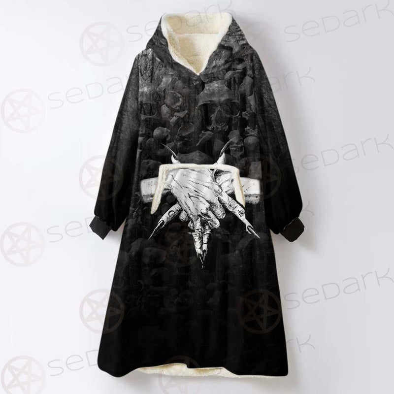 Pentagram Skull Forest SED-0449 Oversized Sherpa Blanket Hoodie