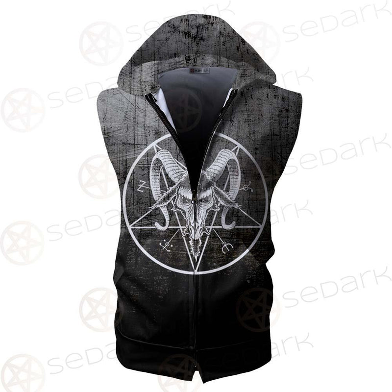 Pentagram Head SED-0450 Zip Sleeveless Hoodie