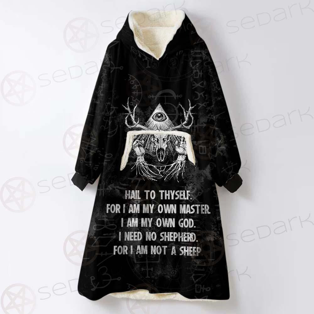 Hail Satan SED-0452 Oversized Sherpa Blanket Hoodie
