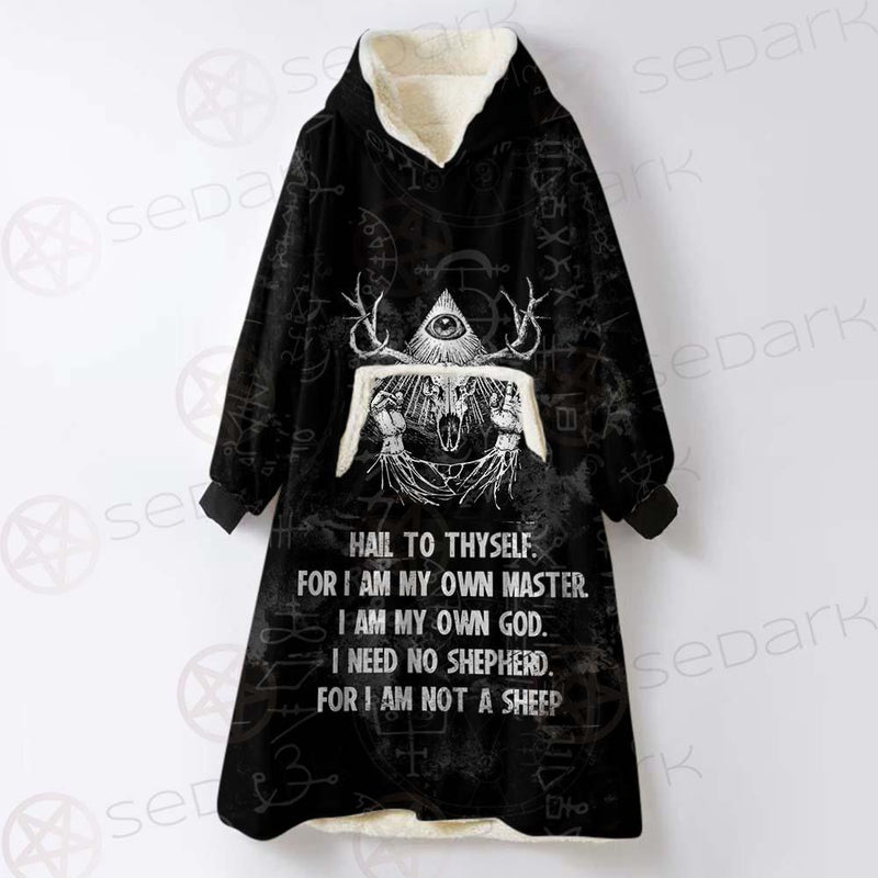 Hail Satan SED-0452 Oversized Sherpa Blanket Hoodie