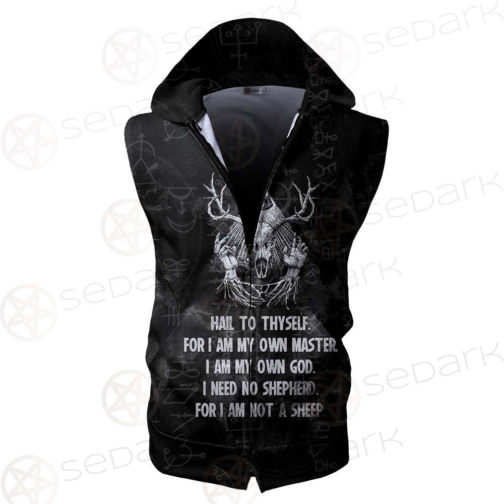 Hail Satan SED-0452 Zip Sleeveless Hoodie