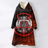 Red Baphomet SED-0453 Oversized Sherpa Blanket Hoodie
