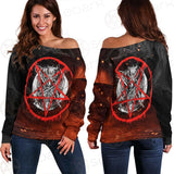 Red Baphomet SED-0453 Off Shoulder Sweaters